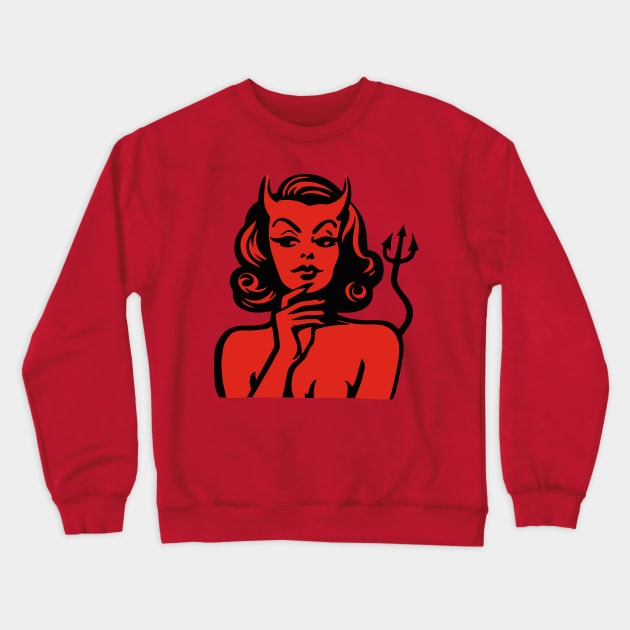 Retro Devil Girl Crewneck Sweatshirt by n23tees